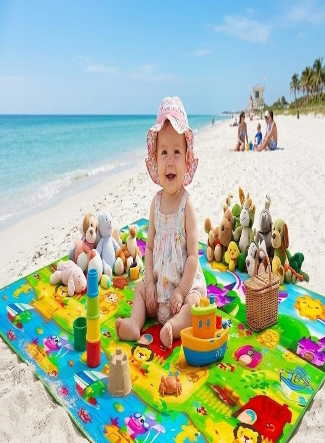 Sakar Baby Play Mat Waterproof 6x4 Ft Foldable Crawling Floor Carpet Soft Reversible Foam Mat with Carry Bag for Indoor Outdoor Picnic Travel Yoga Exercise Safe Play Area - Image 4