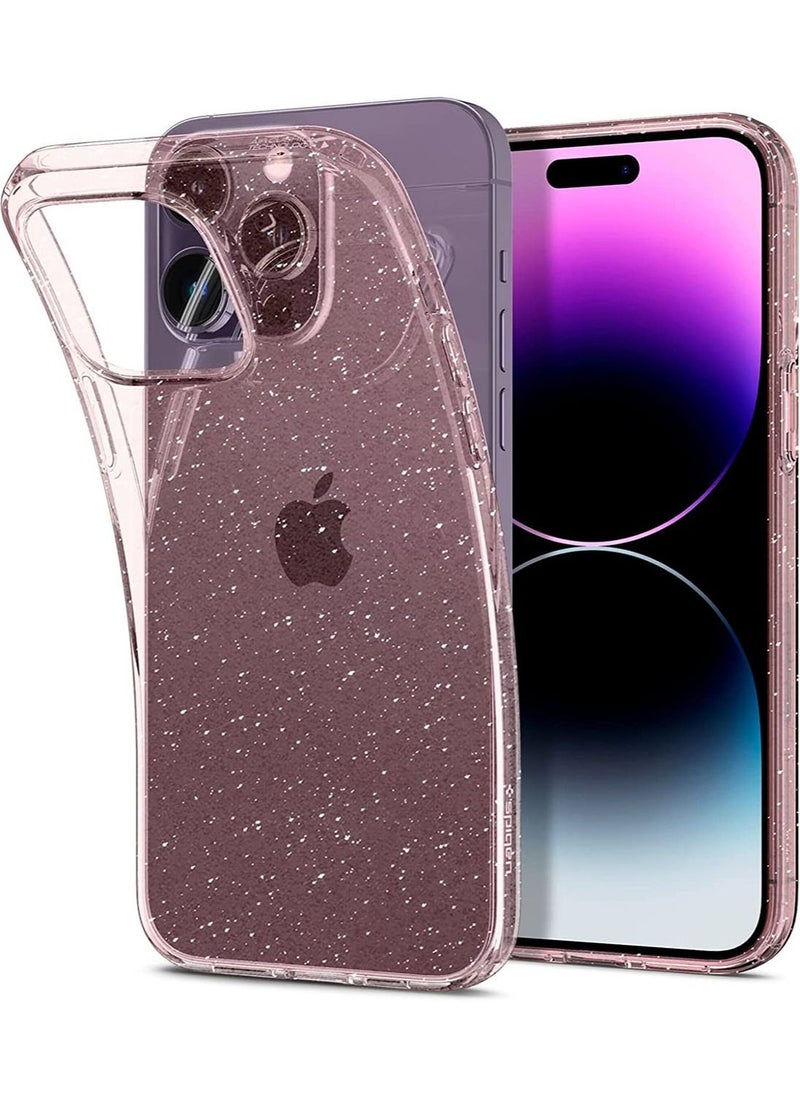 Spigen Liquid Crystal Glitter iPhone 14 Pro Case Cover- Rose Quartz  - Image 1