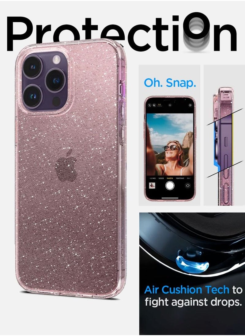Spigen Liquid Crystal Glitter iPhone 14 Pro Case Cover- Rose Quartz  - Image 5
