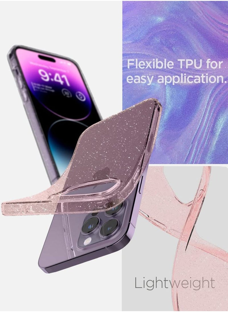 Spigen Liquid Crystal Glitter iPhone 14 Pro Case Cover- Rose Quartz  - Image 2