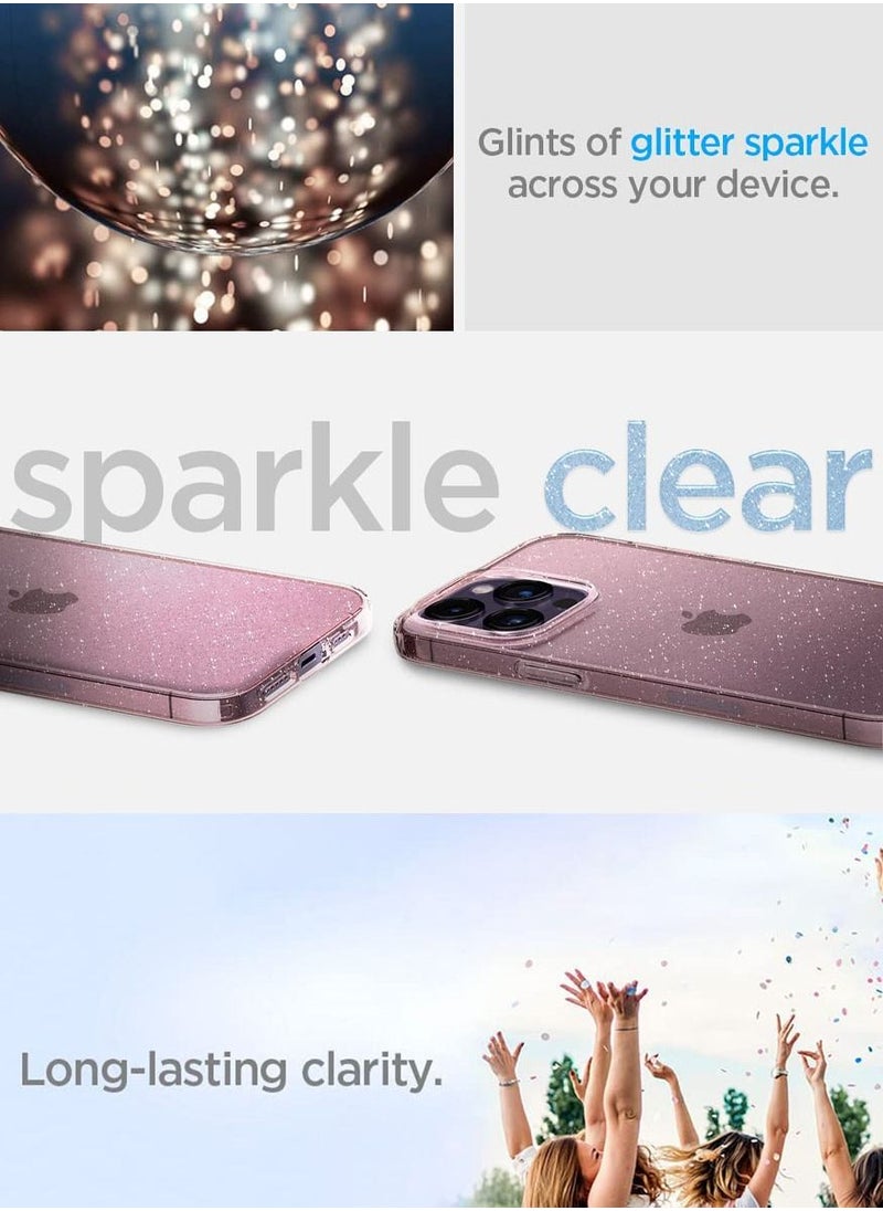 Spigen Liquid Crystal Glitter iPhone 14 Pro Case Cover- Rose Quartz  - Image 4
