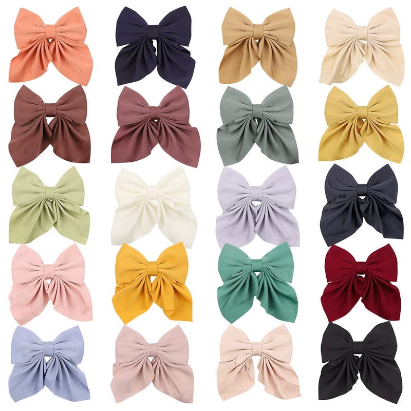 ALinmo 20PCS Satin Ribbon Bows and Large Alligator Clips - Barrettes and Hair Accessories for Toddlers, Kids, and Teens - Image 2