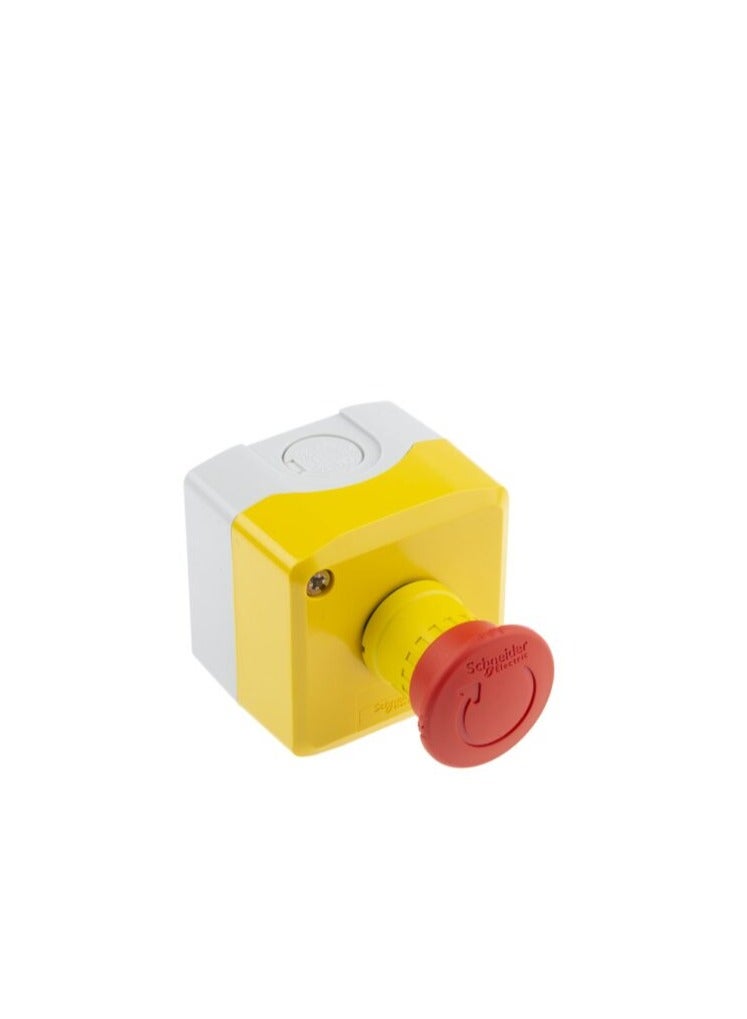 Schneider Electric Surface Mount Emergency Switch is designed for quick access and immediate operation in emergency situations This switch is ideal for various applications in commercial and industrial settings ensuring safety and compliance with electrical standards. - Image 1