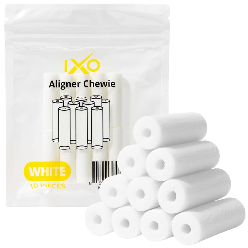 IXO Aligner Chewies for Invisalign Aligners - Chewies Invisalign Accessories - Aligner Chewies for Invisalign Trays, Orthodontic Chewies with 5 Aligner Seater Handles - 10 Pack - Unscented - Image 1