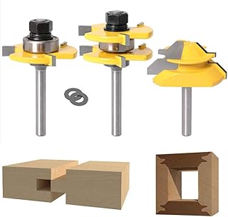 APlus Lock Miter 45 Degree Joint Router Bits + 2Pcs Tongue and Groove Set [1/4-Inch Shank], APLUS 45Ã‚Â° Lock Mitre - Image 1