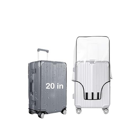Handcuffs Transparent Luggage Trolley Protective Covers PVC Waterproof Travel Bag Suitcase Cover (20 Inches) (13.8" X 9.1" X 20.9") - Image 1