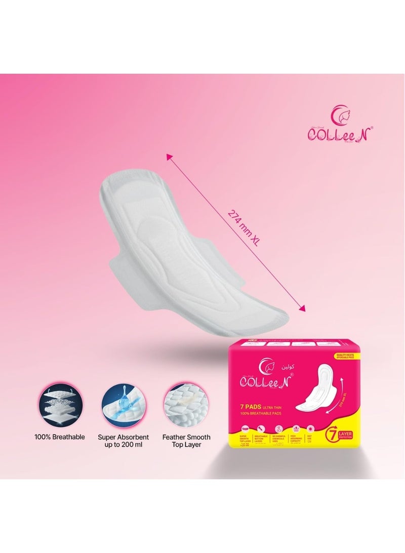 Colleen فوط صحية كولين ألترا إيكو قابلة للتنفس XL 30 قطعة للاستخدام اليومي 274 مم - Image 5