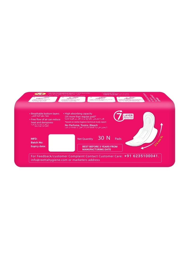 Colleen فوط صحية كولين ألترا إيكو قابلة للتنفس XL 30 قطعة للاستخدام اليومي 274 مم - Image 2