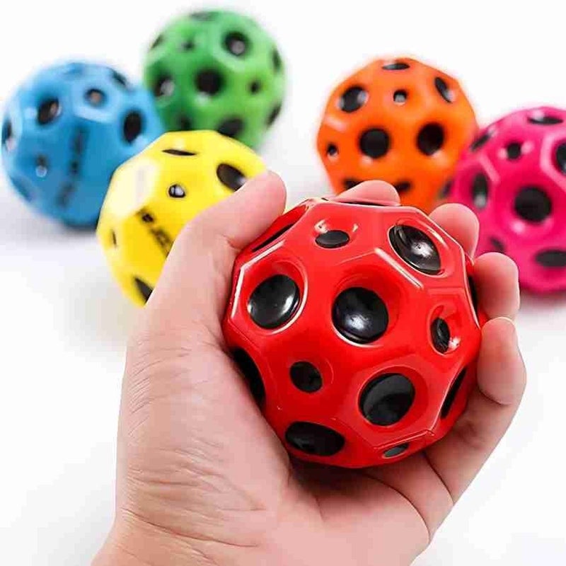 ROYALS Random Colour Moon Balls for Kids Astro Jump Rubber Space Pop Bouncing Stress Relief Jumping Moonball Children Sensory for Kids Adult Pets Outdoor Indoor Play (Pack 3) - Image 1