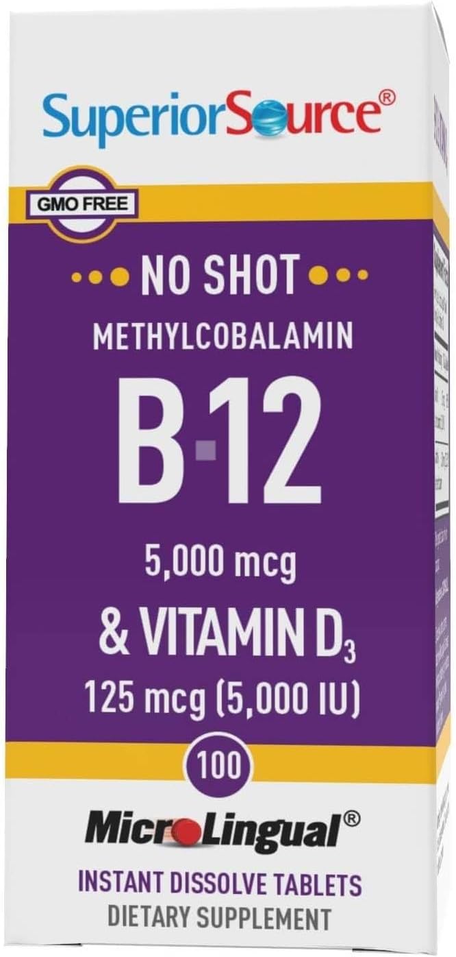 Superior Source B12 Methylcobalamin Tablets for Energy and Heart Health - Image 1