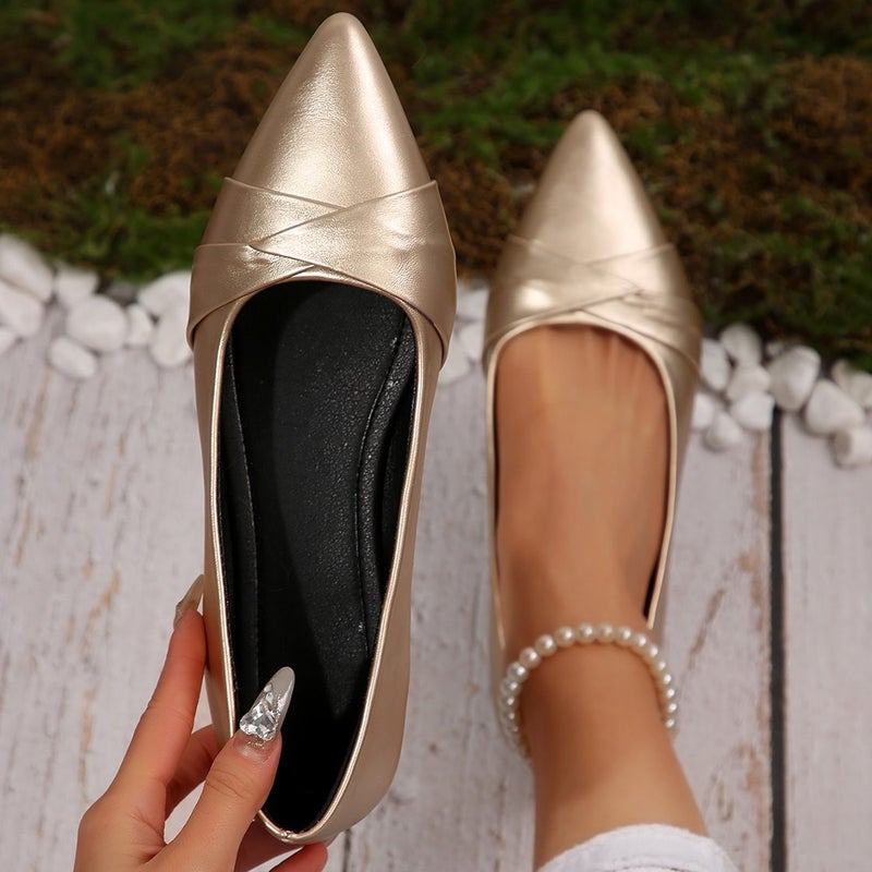 أحذية مسطحة بكعب منخفض بحجم كبير 2025 للتصدير مع نعال ناعمة لن تتعب قدميك بعد الوقوف لفترة طويلة، أحذية عمل سوداء احترافية، مسطحة - Image 4