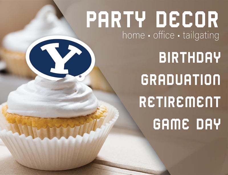 PartyKandy BYU Cougars Cupcake Toppers (24 Pcs) BYU Party Supplies for Football Tailgating  Birthday Parties  Graduation Party Decorations Brigham Young University Party Decor BYU Merchandise (BYU Cougars) - Image 5