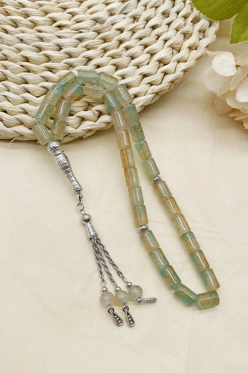 Tasbih 33-bead cylindrical glass prayer beads Arabic exquisite bracelet - Image 1
