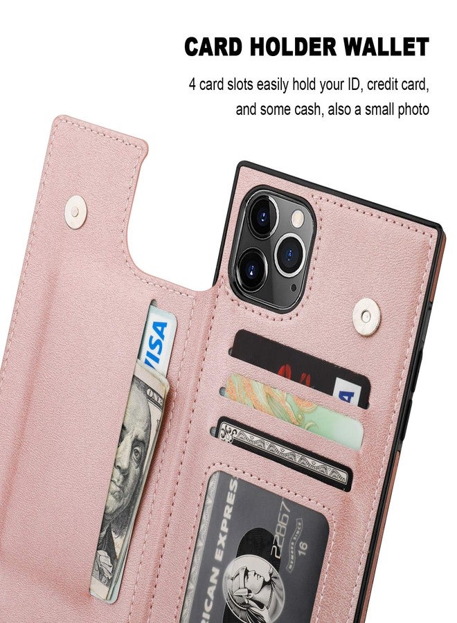 Bocasal Crossbody Wallet Case for iPhone 11 Pro Max Credit Card Holder PU Leather Kickstand Shockproof Detachable Cross Body Strap Lanyard Magnetic Closure 6.5 inch(Rose Gold) - Image 4