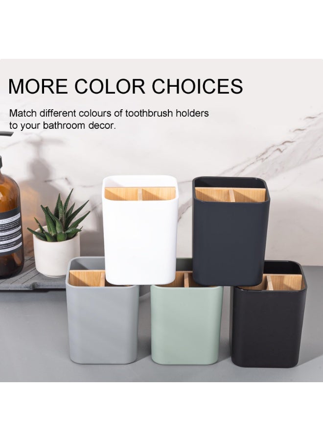 Hayat Comfort Toothbrush Holder for Bathrooms, 3 Slots Toothbrush and Toothpaste Holder Bathroom Counter Organizer for Electric Toothbrushes, Floss, Razors - White  - Image 5
