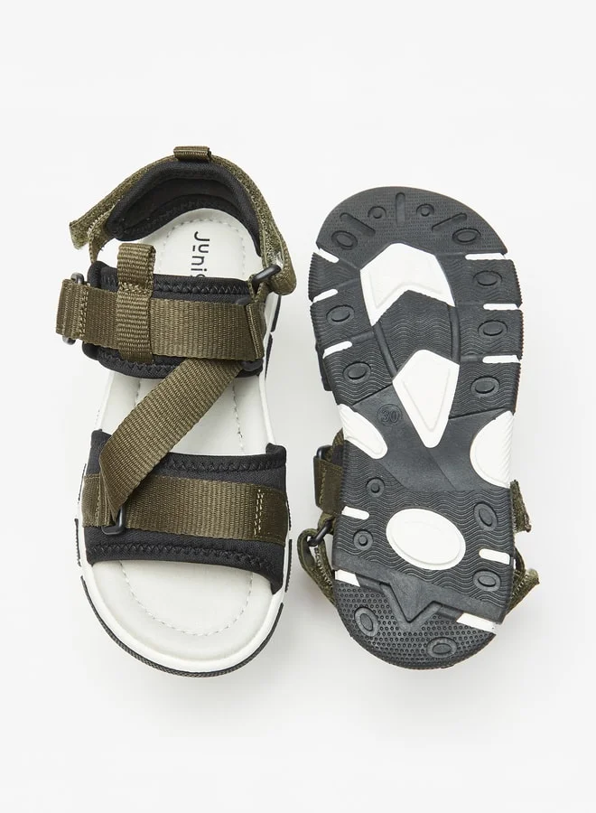 JUNIORS Boys Textured Floaters with Hook and Loop Closure