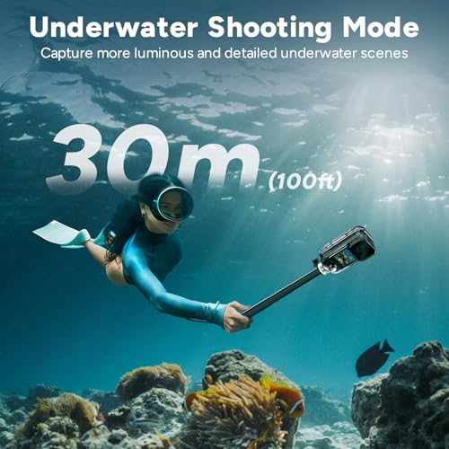 SJCAM كاميرا SJCAM C300 المحمولة للسفر، 4K، 7 ساعات طاقة، تسجيل فيديو بزاوية رؤية واسعة 154°، تثبيت 6 محاور، كاميرا جسم بشاشة لمس مزدوجة، مقاومة للماء حتى 30 متر، بث مباشر على يوتيوب، بطاقة 64G سوداء - Image 5