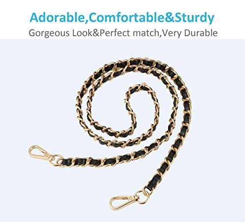 UTreers Purse Chain Strap Crossbody Bag Chains Strap Handbag Chain Replacement Leather Chain Straps 47.2" - Image 2