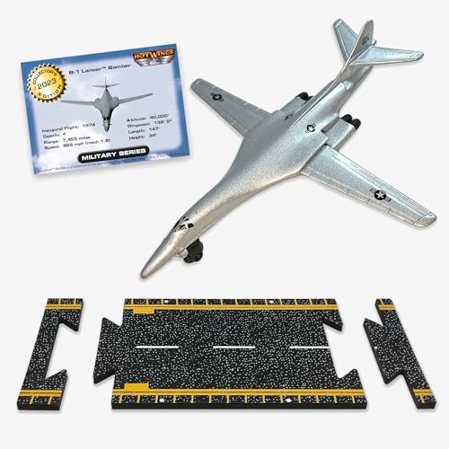 Hot Wings Planes Hot Wings B1 with silver markings with Connectible Runway - Image 1