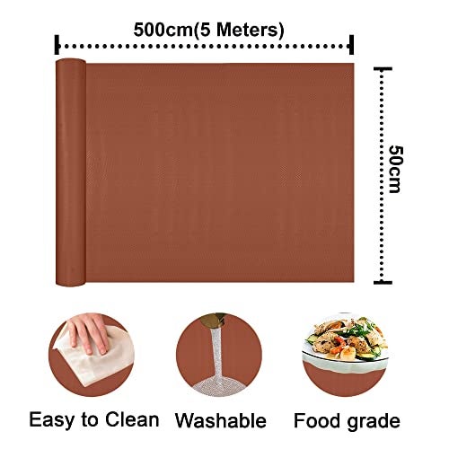 ElastPro (50 cm X 5 m) Brown EVA Food Grade Washable Anti Slip Mat/Sheet for Fridge, Shelf Liner, Table, Kitchen Drawer mat (Diamond Texture, Brown) - Image 2
