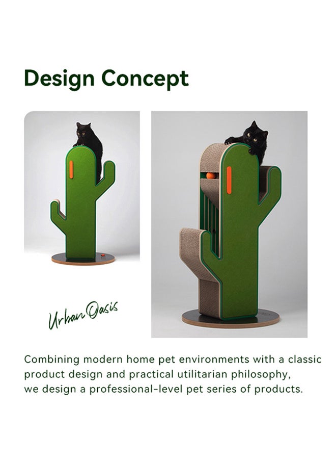 New Cat Scratcher, Vertical Double Layer Rolling Cat Scratching Post with Colorful Balls Cat Nest(Cactus (80 * 45 * 45cm))