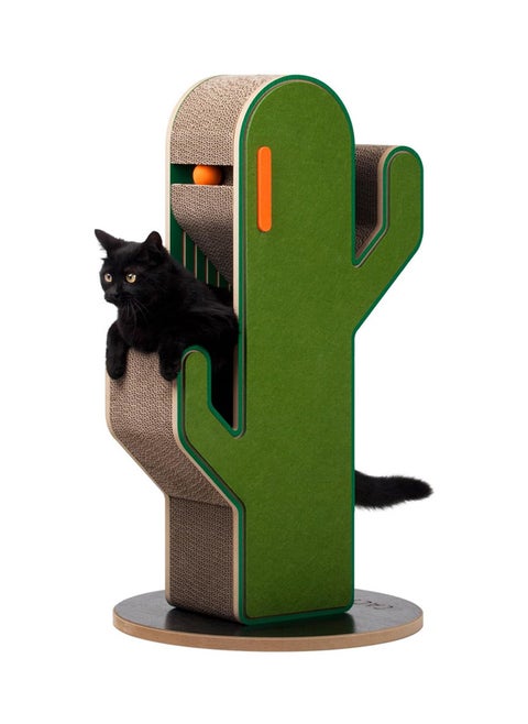 New Cat Scratcher, Vertical Double Layer Rolling Cat Scratching Post with Colorful Balls Cat Nest(Cactus (80 * 45 * 45cm))