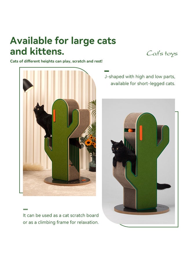 New Cat Scratcher, Vertical Double Layer Rolling Cat Scratching Post with Colorful Balls Cat Nest(Cactus (80 * 45 * 45cm))