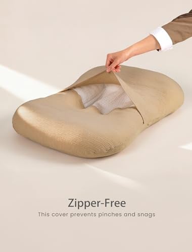 Termichy Baby Lounger Cover Muslin: Soft Cotton Slipcover for Snuggle Me Lounger - Removable & Machine Washable for Daily Use - Zipper-Free & Skin-Friendly for Newborn Girls and Boys - Image 3