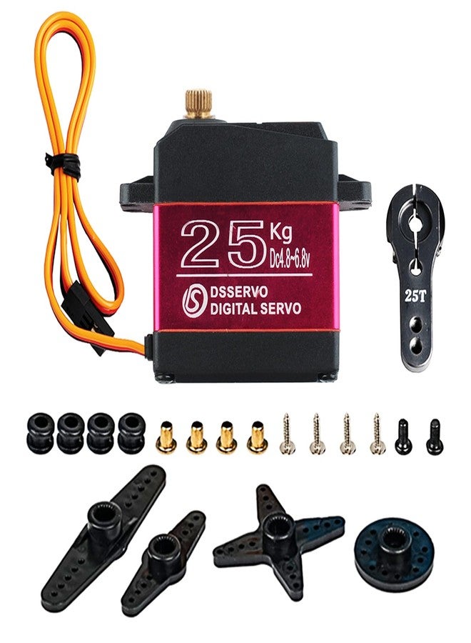 Stemedu DS3225 25KG High Torque RC Servo, Control Angle 180 Degree, Standard Single Axis Waterproof Metal Gear Digital Servo for 1/8 1/10 Baja RC Cars - Image 1