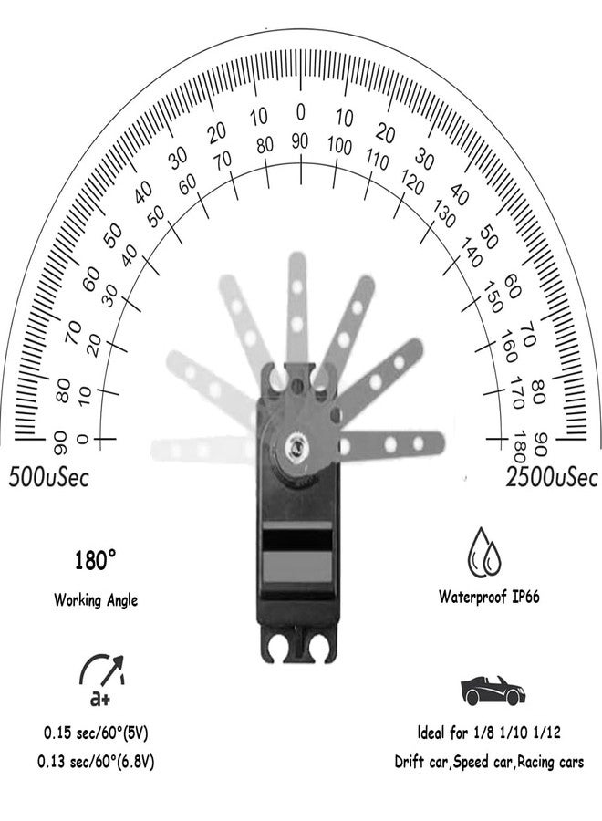 Stemedu DS3225 25KG High Torque RC Servo, Control Angle 180 Degree, Standard Single Axis Waterproof Metal Gear Digital Servo for 1/8 1/10 Baja RC Cars - Image 4