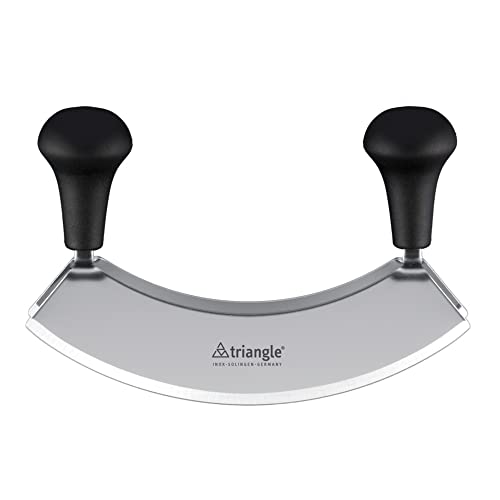triangle Mincing Knife - 7” Stainless Steel Curved Double Blade - Mezzaluna Knife - Anti-Slip, Ergonomic Handles - Made in Germany - Image 1