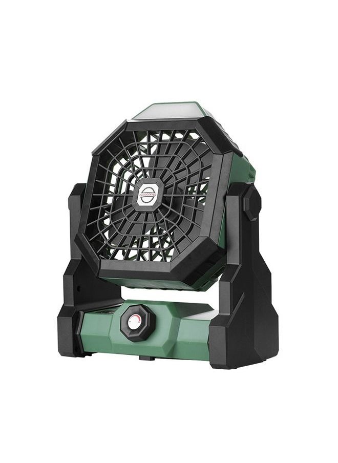 ET-LIFE Camping Fan Table Fan Portable Fan with LED Light Design Desk Fan Rechargeable Adjustable Speed Brightness with Hook for Camping Hiking BBQ Indoor Outdoor Home Office Travel (1200mAh)  - Image 1