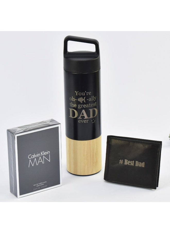 Ferns N Petals Officially Best Dad Premium Bottle With Perfume And Wallet 