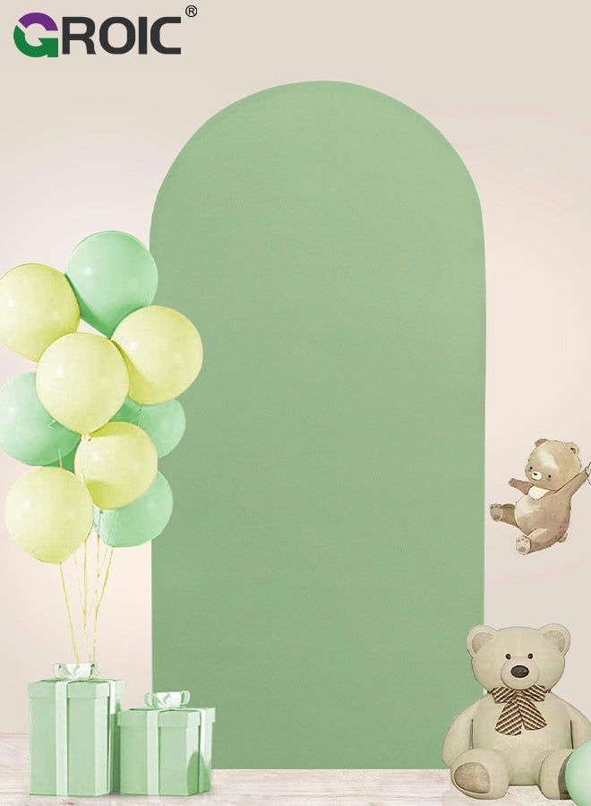 GROIC 7.2FT Green Arch Backdrop Cover, Spandex Fitted Fabric Backdrops Arches Covers, Arch Stand Cover Stretchy Backdrop for Wedding Party Baby Shower Birthday Decoration - Image 4