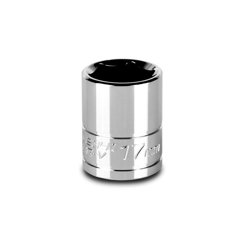 Capri Tools 17 mm Shallow Socket 38Inch Drive 6Point Metric