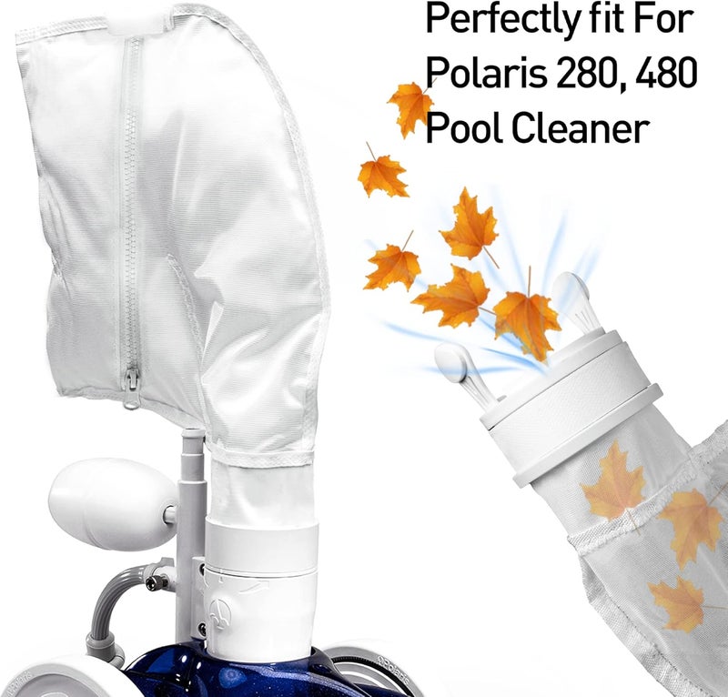 JamBer Nylon Mesh Pool Cleaner Bags,Bag Zipper Replacement for Polaris 280 & 480 Pool Cleaner All Purpose filter Bag for 280 Polaris Replacement Bags,Pool Cleaner Replacement Part K13 K16, 2 pack - Image 3