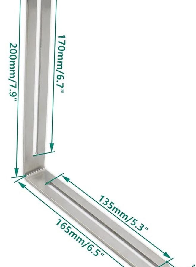 4 PCS Heavy Duty Stainless Steel L Shape Corner Brace 6 5x7 87x0 12 Inches Silver - Image 3