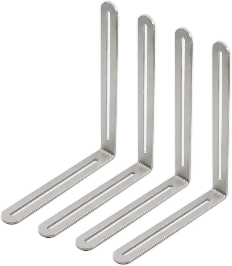 4 PCS Heavy Duty Stainless Steel L Shape Corner Brace 6 5x7 87x0 12 Inches Silver - Image 2