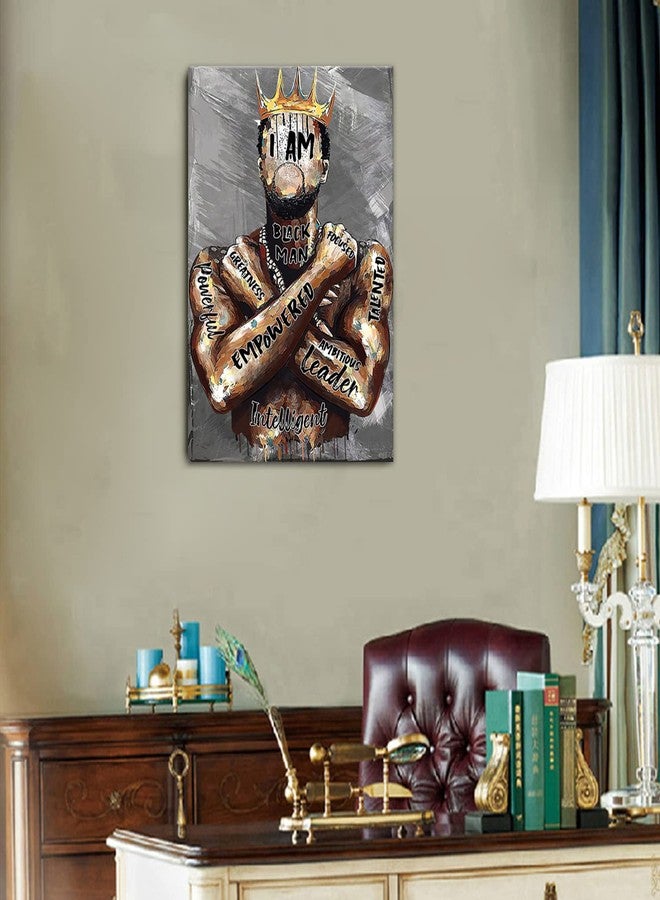 AKOTAC Framed Black Men Wall Art African American Man Portrait Wall Art Afro King Poster Abstract Contemporary Canvas Prints Painting Home Decor for Bedroom Living Room - Image 5