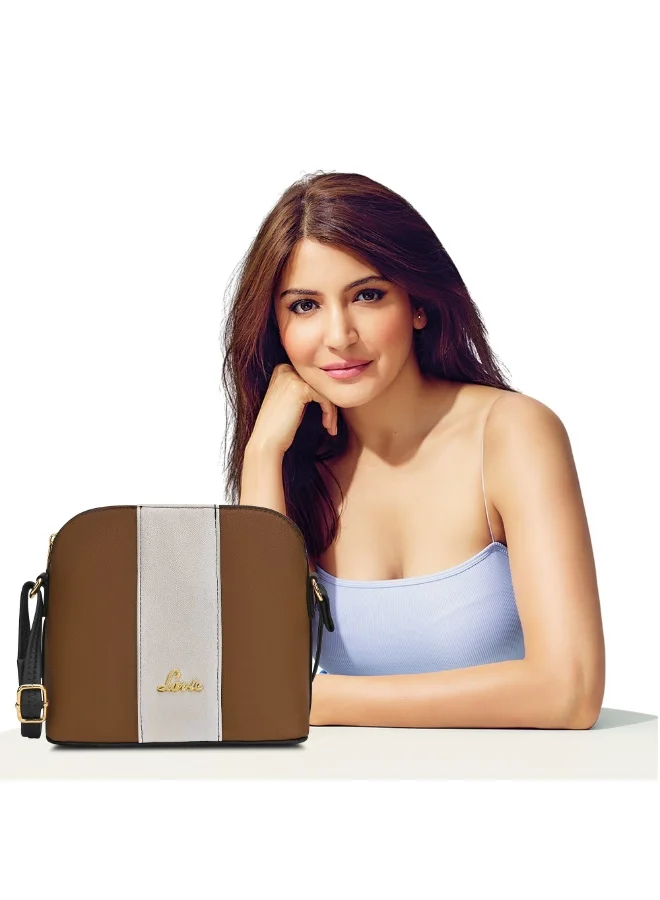 Lavie  Women's Masha Colourblock Vertical Slingbag (Tan) for Women | Best Price UAE