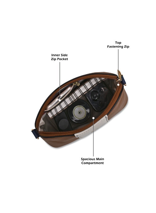 Lavie Women's Masha Colourblock Vertical Slingbag (Tan) - Image 3