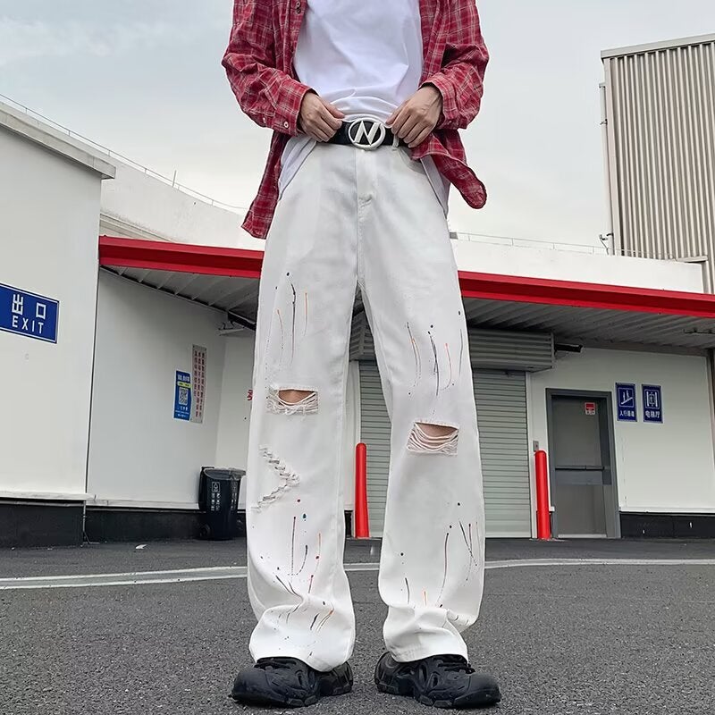Unisex Classic Denim Jeans Loose Fit Daily Outdoor Wear - Image 1