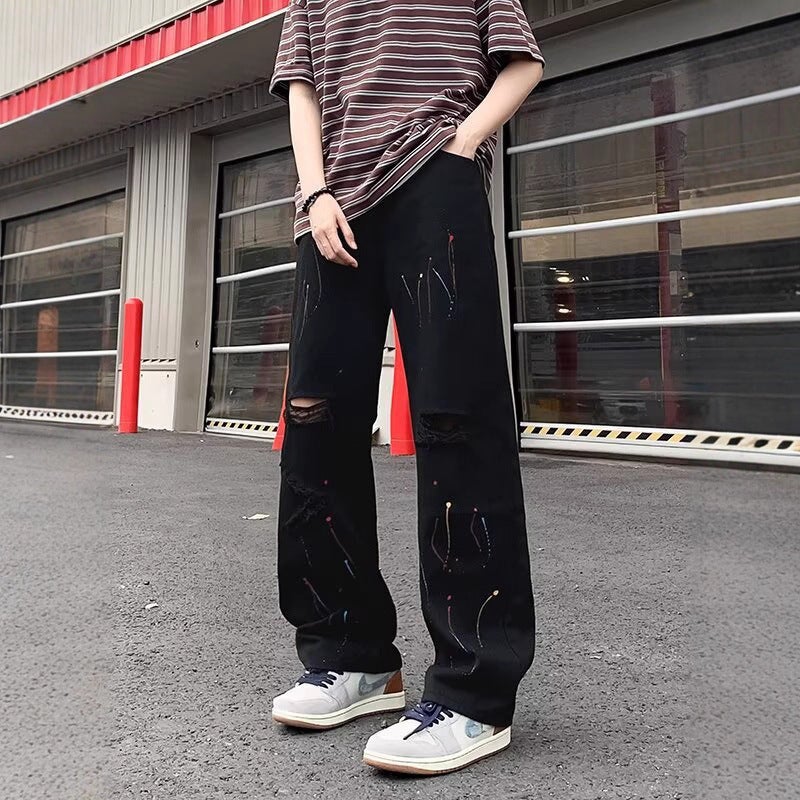 Unisex Classic Denim Jeans Loose Fit Daily Outdoor Wear - Image 2