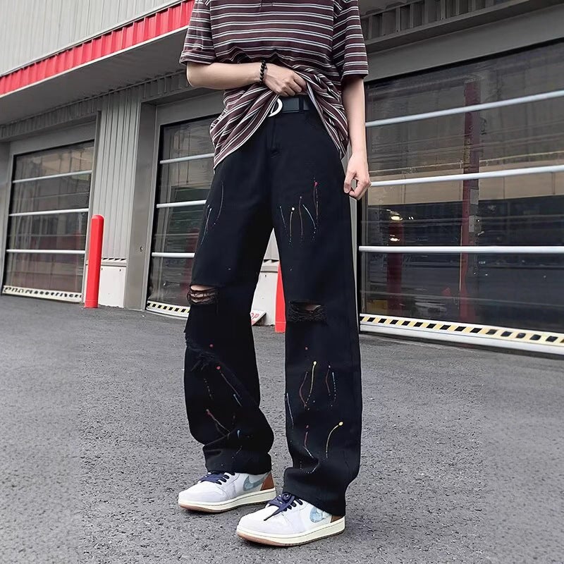 Unisex Classic Denim Jeans Loose Fit Daily Outdoor Wear - Image 4