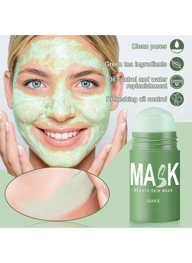 أوهو قناع الجمال للبشرة ، قناع الشاي الأخضر ، عصا مزيل الرؤوس السوداء ، قناع التنظيف العميق ، قناع التحكم في الزيت ، قناع الوجه ، قناع عصا الوجه لإزالة السموم من البشرة لجميع أنواع البشرة - Image 4