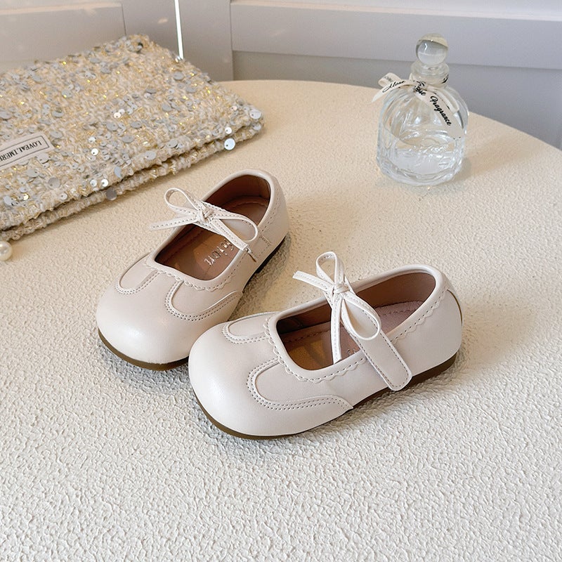 Baby Girl''s Small Leather Shoes 2025 Autum New Baby Soft-Soled Non-Slip Toddler Shoes Girls'' Shallow Mouth Flats - Image 1