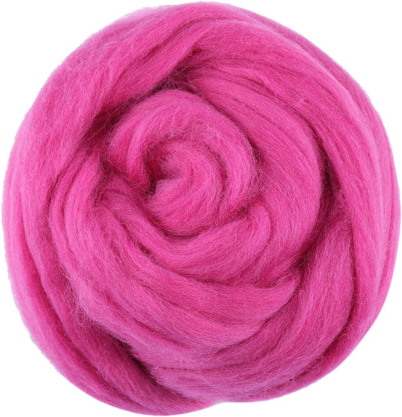 JUPEAN 3.53oz Wool Roving, Wool Felting Supplies, Pure Wool, Chunky Yarn, Spinning Wool Roving for Needle Felting Wet Felt DIY Hand Spinning (Grape Purple) - Image 1