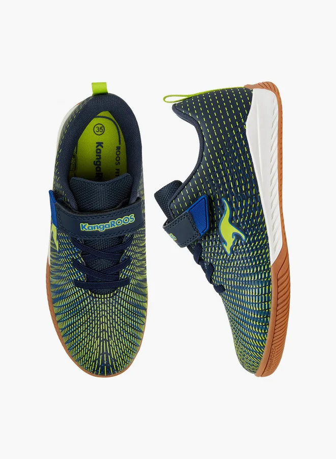 كانغاروس Boys' Printed Sports Shoes with Hook and Loop Closure