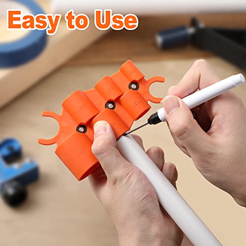 Dreyoo 1/4'' - 1'' Depth Gauge and Pipe Deburring Tool Kit, 1/8'' to 1-5/8'' Inner Outer Reamer Pipe Tubing Chamfer Tool for PVC PPR Brass CPVC PE-RT Aluminum - Image 4