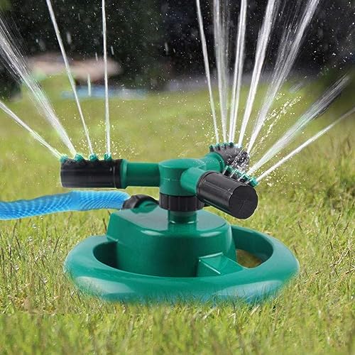 Lukzer 3 Arm Sprinkler for Watering Garden Lawn Yard Irrigation System 360° Rotating Garden Sprinkler Sprayer Head Water Saving Device - Image 1